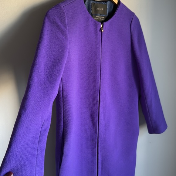 J Crew Collarless  wool Blend  Italian Double Cloth Coat 0 - Picture 7 of 14